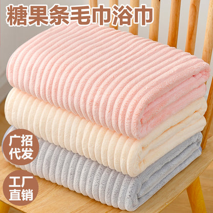 Bath Towel Coral Fleece Absorbent Shawl Beach Towel Warm Wrapping Large Bath Towel Thickened Quick-drying Swimming Gift Bath Towel