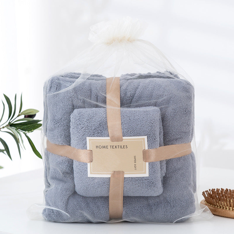 Coral Velvet Towel Mother-Child Set Is Softer and More Skin-Friendly Than Pure Cotton Absorbent Bath Towels, Two-Piece Set