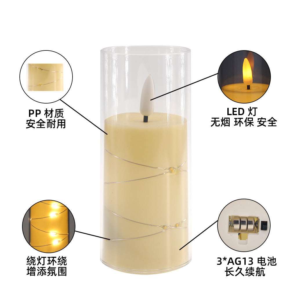 LED Flameless Pencil Candles With Remote Control Battery Operated Home Decor