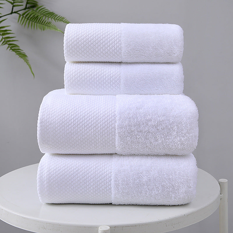 Hotel towel bath towel extra large absorbent pure cotton beauty salon hotel hot spring bed &amp; breakfast white towel bath towel can add Logo