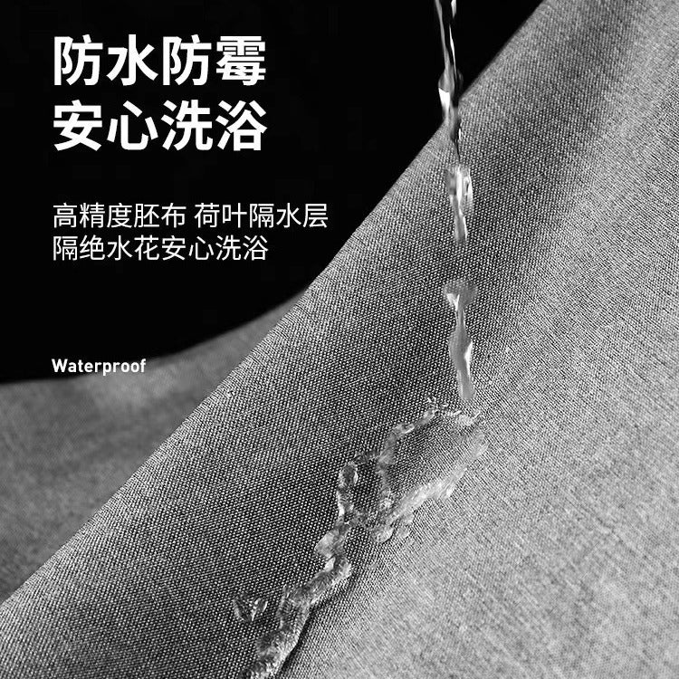Shower curtain bathroom waterproof curtain mildew partition warm shading high-grade hanging curtain Roman hole wet and dry separation shower bath
