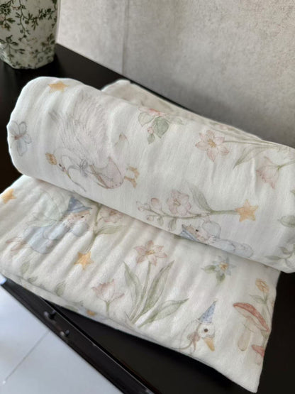 Bamboo Cotton Super Soft Class A Baby Blanket Six-Layer Interwoven Gauze Bath Towel Digital Non-Fluorescent Non-Pilling Sweat-Absorbing Breathable