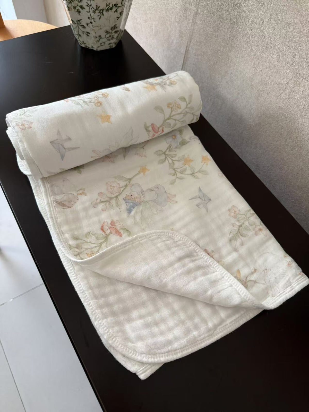 Bamboo Cotton Super Soft Class A Baby Blanket Six-Layer Interwoven Gauze Bath Towel Digital Non-Fluorescent Non-Pilling Sweat-Absorbing Breathable