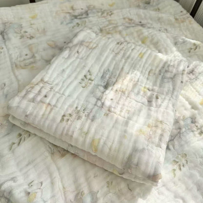 Bamboo Cotton Super Soft Class A Baby Blanket Six-Layer Interwoven Gauze Bath Towel Digital Non-Fluorescent Non-Pilling Sweat-Absorbing Breathable