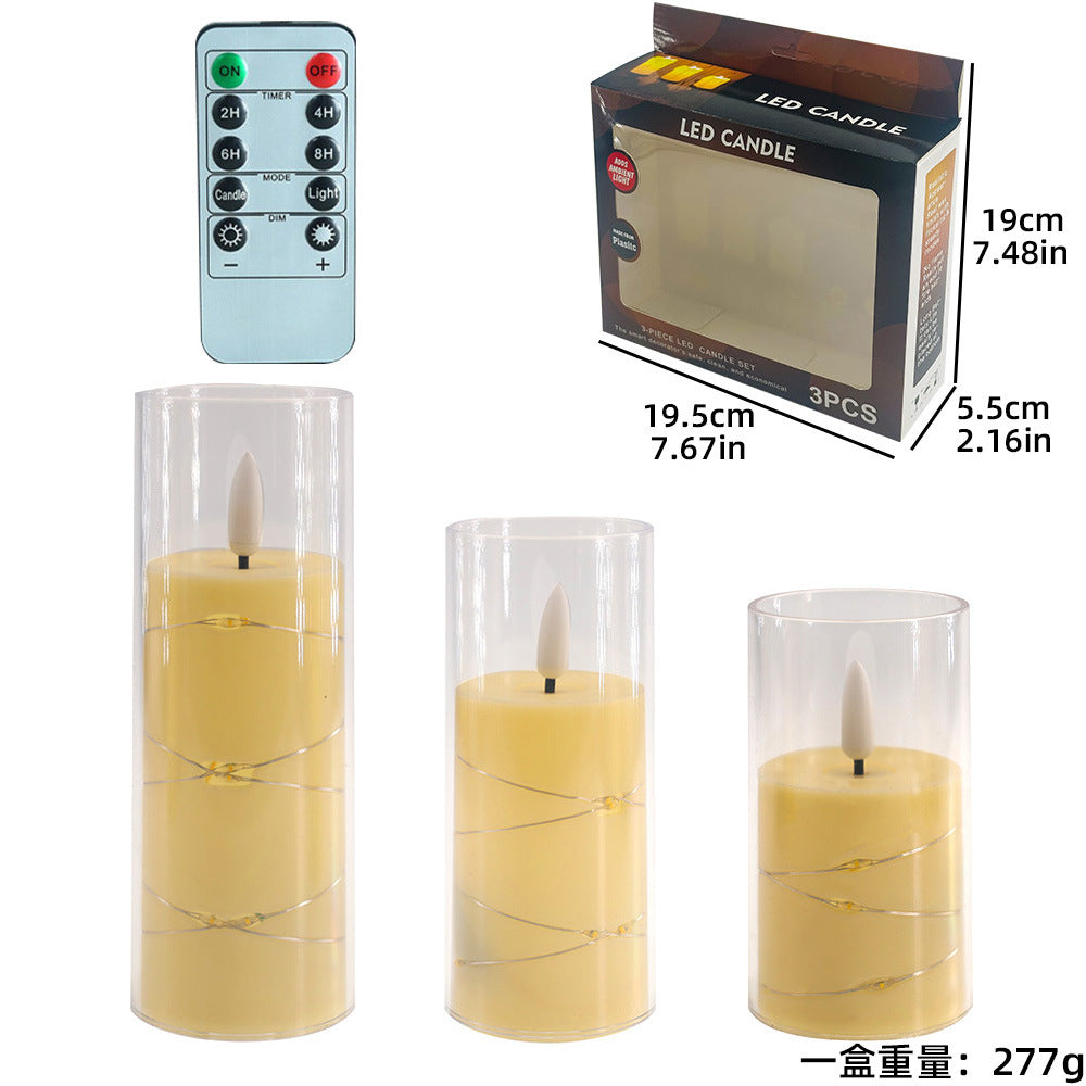 LED Flameless Pencil Candles With Remote Control Battery Operated Home Decor