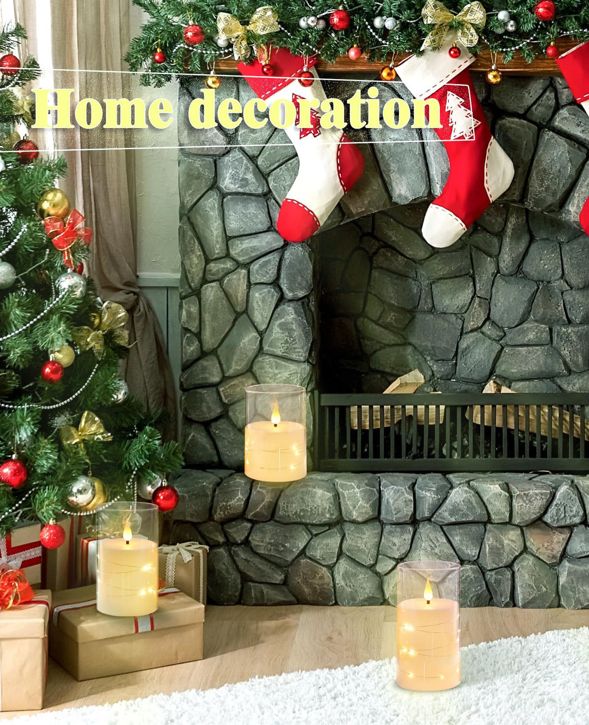 LED Flameless Pencil Candles With Remote Control Battery Operated Home Decor