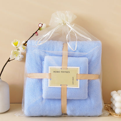 Coral Velvet Towel Mother-Child Set Is Softer and More Skin-Friendly Than Pure Cotton Absorbent Bath Towels, Two-Piece Set