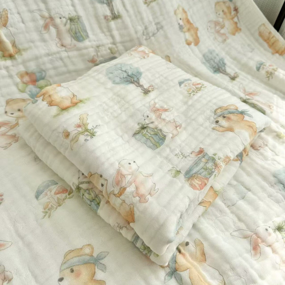 Bamboo Cotton Super Soft Class A Baby Blanket Six-Layer Interwoven Gauze Bath Towel Digital Non-Fluorescent Non-Pilling Sweat-Absorbing Breathable