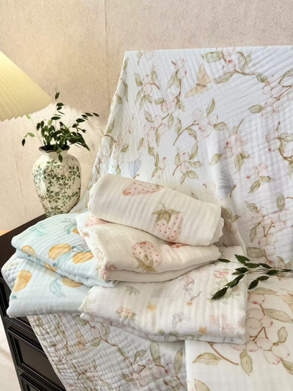 Bamboo Cotton Super Soft Class A Baby Blanket Six-Layer Interwoven Gauze Bath Towel Digital Non-Fluorescent Non-Pilling Sweat-Absorbing Breathable