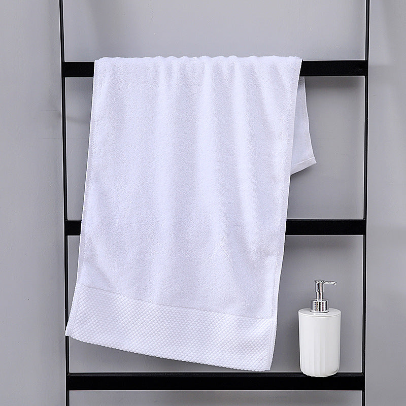 Hotel towel bath towel extra large absorbent pure cotton beauty salon hotel hot spring bed &amp; breakfast white towel bath towel can add Logo