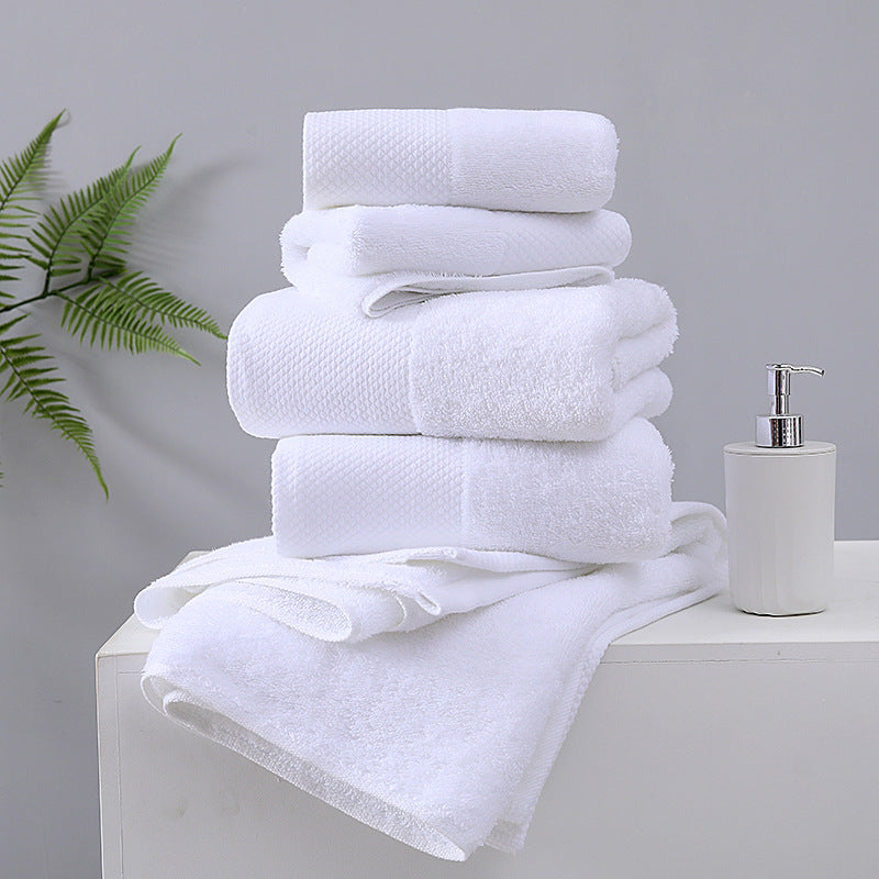 Hotel towel bath towel extra large absorbent pure cotton beauty salon hotel hot spring bed &amp; breakfast white towel bath towel can add Logo