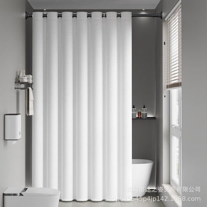 Shower curtain bathroom waterproof curtain mildew partition warm shading high-grade hanging curtain Roman hole wet and dry separation shower bath