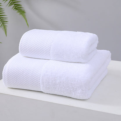 Hotel towel bath towel extra large absorbent pure cotton beauty salon hotel hot spring bed &amp; breakfast white towel bath towel can add Logo