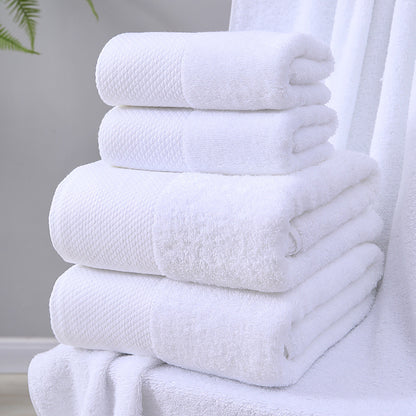 Hotel towel bath towel extra large absorbent pure cotton beauty salon hotel hot spring bed &amp; breakfast white towel bath towel can add Logo