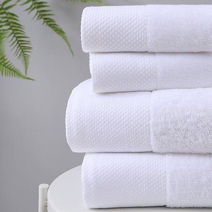 Hotel towel bath towel extra large absorbent pure cotton beauty salon hotel hot spring bed &amp; breakfast white towel bath towel can add Logo