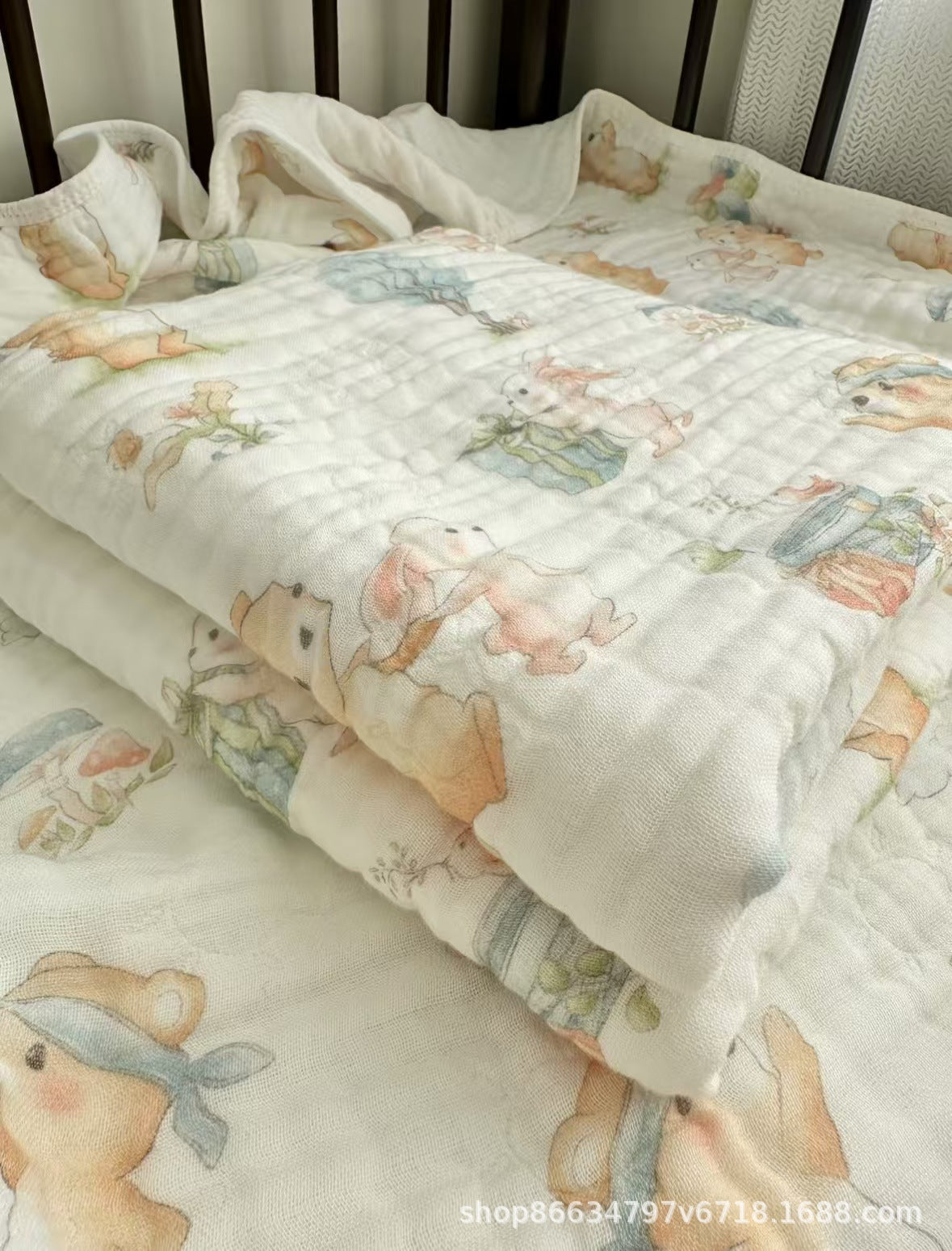 Bamboo Cotton Super Soft Class A Baby Blanket Six-Layer Interwoven Gauze Bath Towel Digital Non-Fluorescent Non-Pilling Sweat-Absorbing Breathable