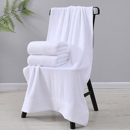 Hotel towel bath towel extra large absorbent pure cotton beauty salon hotel hot spring bed &amp; breakfast white towel bath towel can add Logo