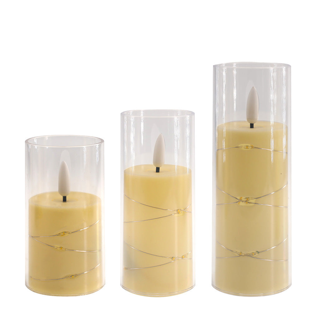 LED Flameless Pencil Candles With Remote Control Battery Operated Home Decor