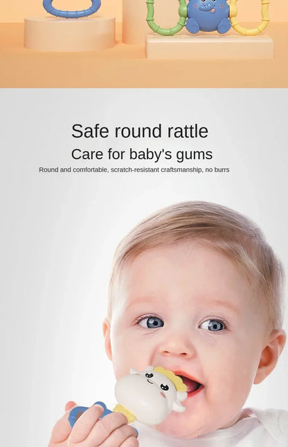 Baby Rattle 0-12 Months Newborn Soft Bell Teethers Hand Shaking Crib Mobile Ring Educational Toy For Children Set Gifts
