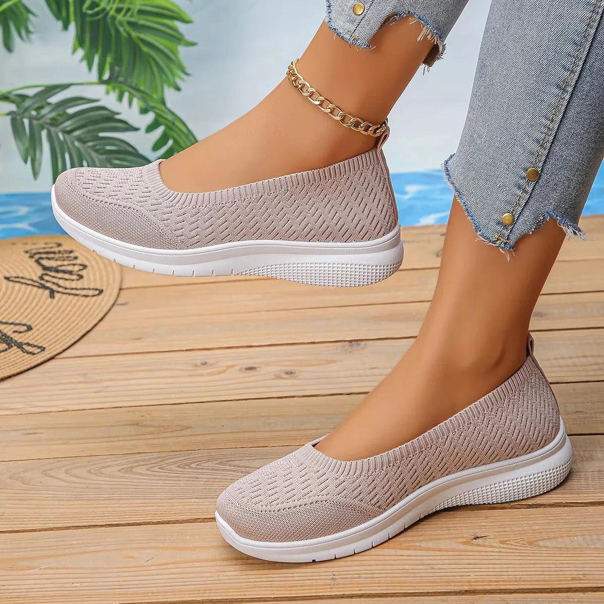 Women's Shoes 2026 Women's Round Toe Flat Shoes Soft-soled Breathable Lightweight Net Shoes Sports Walking Shoes Women 522