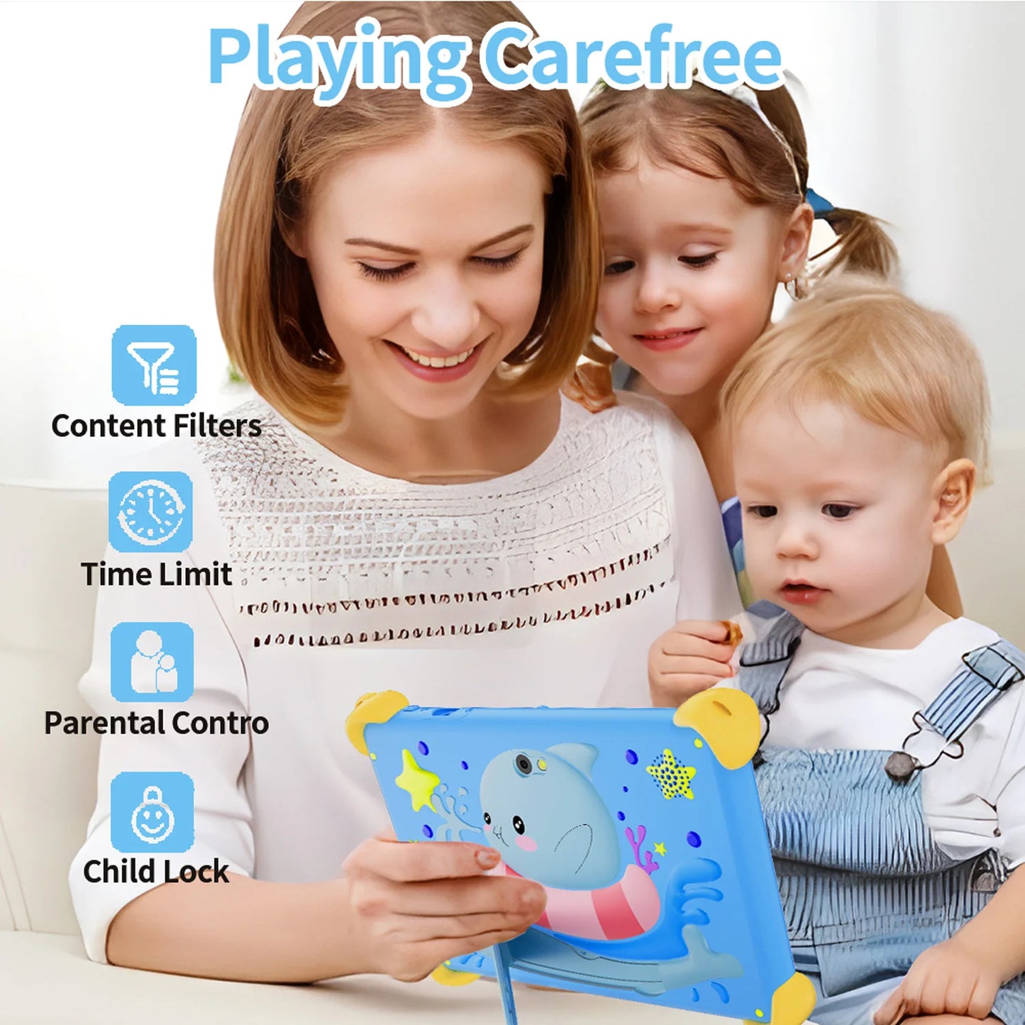2026 New 7 Inch Cartoon Pattern Kids' tablets Quad Core 4GB RAM 64GB ROM 5G WiFi Learning Education Games Tablet Children's Gift
