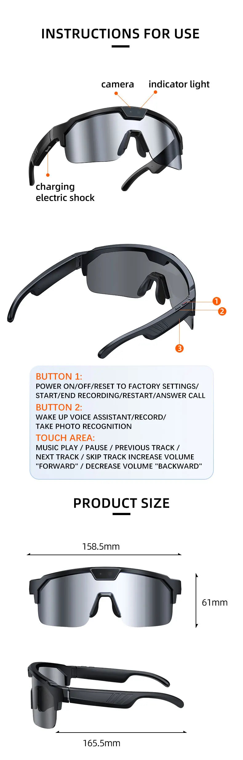 2026 New AI Smart Sports shooting&amp;recording Glasses 800W Camera HD Anti-shake Bicycle Riding Shooting Artifact Windproof Goggles