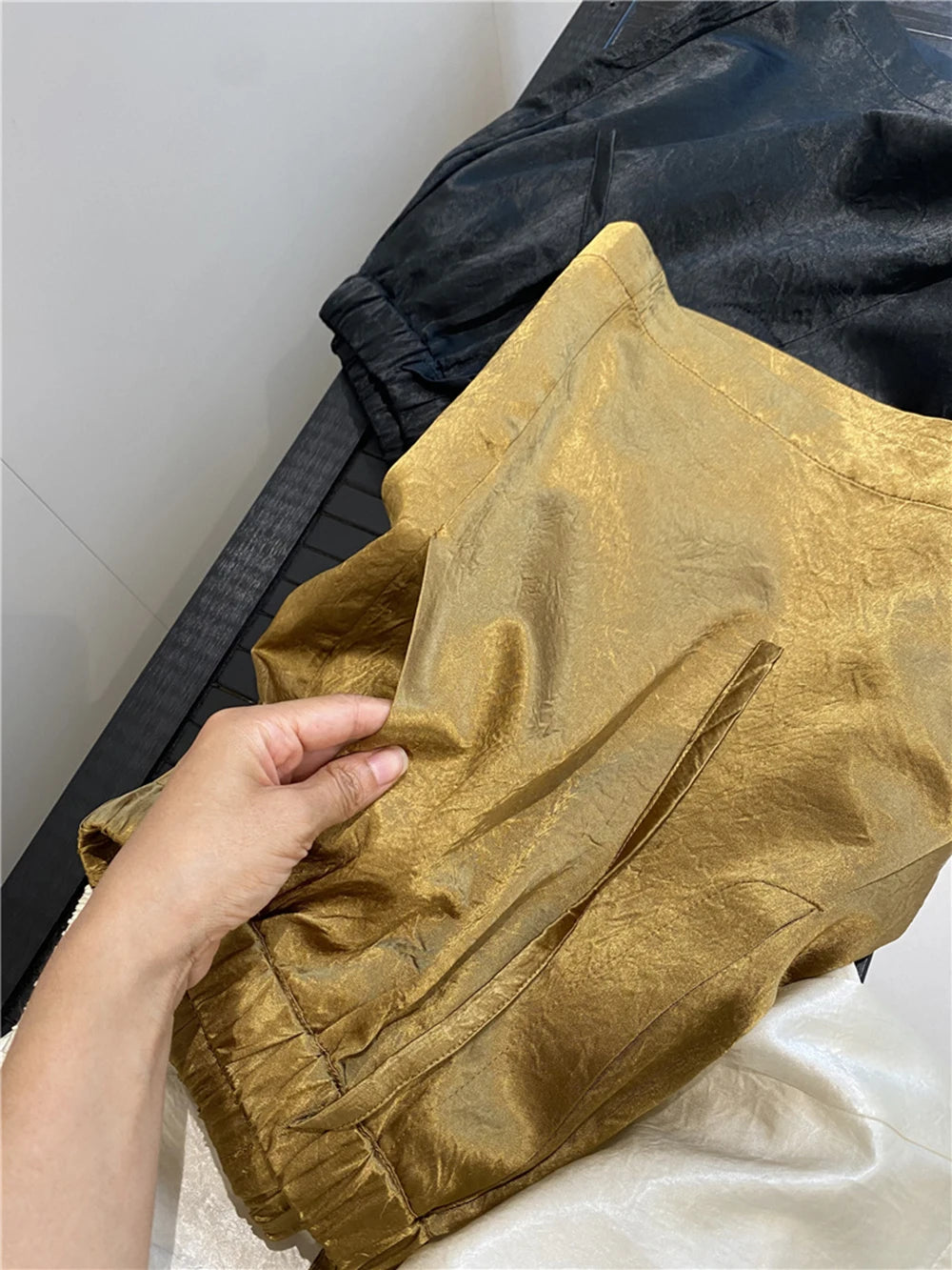 Women's Solid Color Satin Ice Silk Texture Shorts Summer Versatile Elastic Waist Loose Smooth Female Casual Versatile Hot Pants
