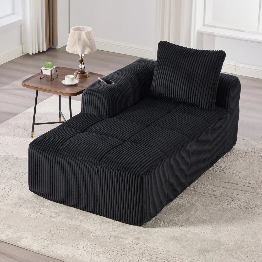 Compact Sofa Soft, Modular Sofa with Side Pocket and Beverage Holder, High Quality Comfort for Long Sitting, Incl. Pillows
