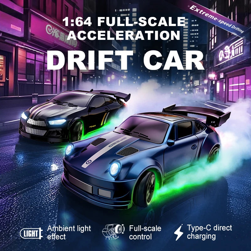 1:64 Mini desktop remote control car rc Professional four-wheel drive drift racing car Electric pocket car Children's toy