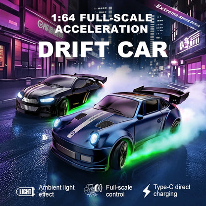 1:64 Mini desktop remote control car rc Professional four-wheel drive drift racing car Electric pocket car Children's toy