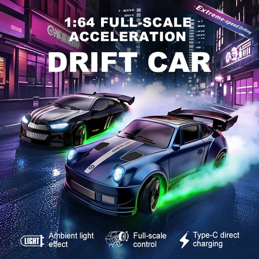 1:64 Mini desktop remote control car rc Professional four-wheel drive drift racing car Electric pocket car Children's toy