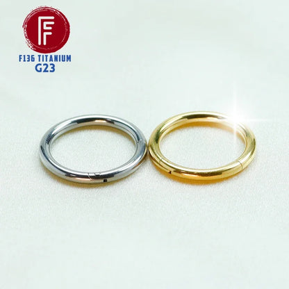 F136 Titanium Clicker 1.2mm and 2.0mm Thick Nose Ring Piercings Tragus Hinged Segment Cartilage Spiral Earring Septum Jewelry
