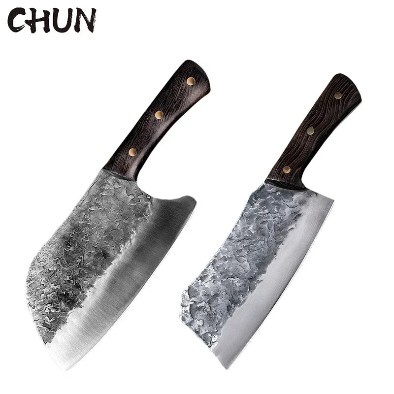 5CR15 Handmade Chopping Cleaver Butcher Knife High Carbon Steel Kitchen Chef Knife Sets Forged Blade Cooking Knives Set Cleaver