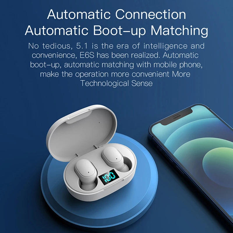 Wireless Earphones LED Digital Display Bluetooth Headset Noise Cancelling Sports Headphones Universal Phones Bluetooth Earbuds