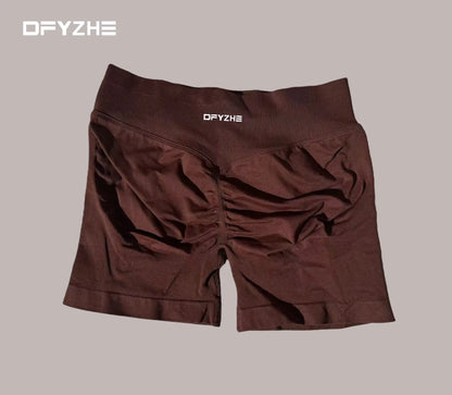 DFYZHE 4.5-inch yoga gym shorts, waist cinching and hip lifting shorts, seamless yoga shorts