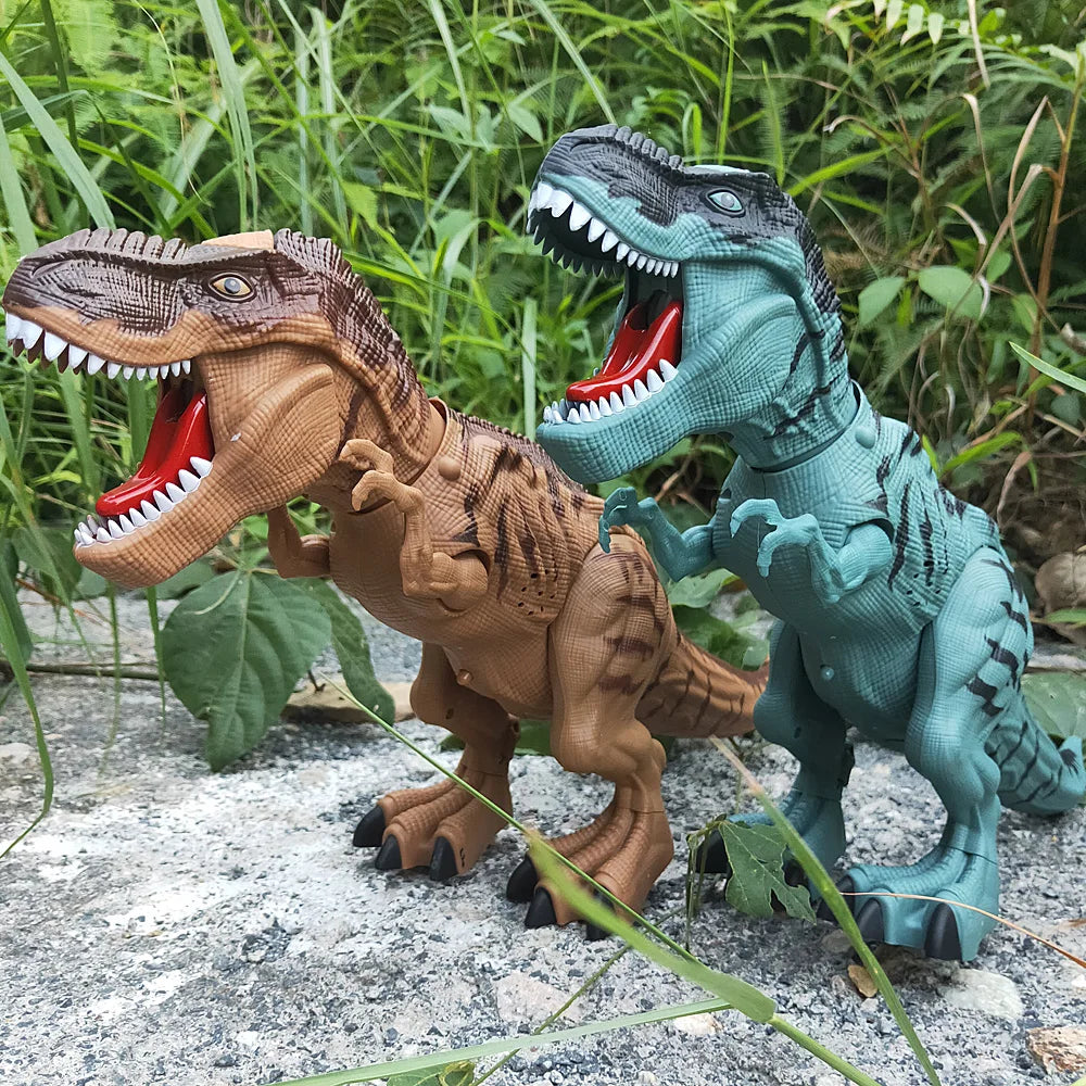 Large Size Electric Dinosaur Toy Walking with Spraying & Egg-Laying Features Sounds Lights Mechanical Movements for Kids