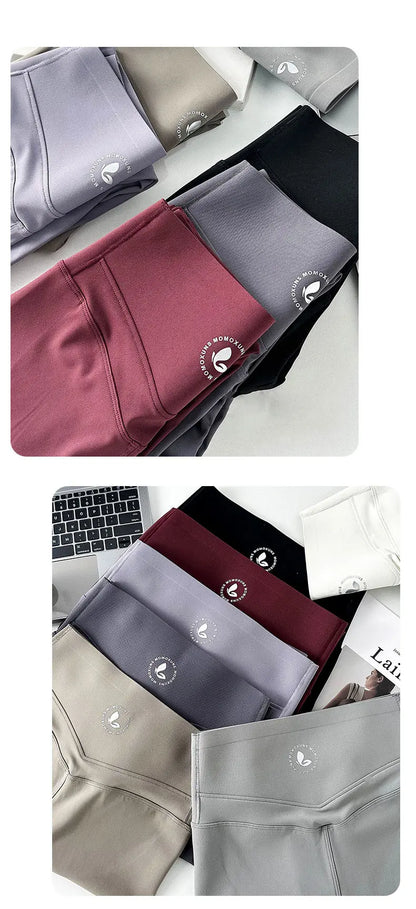 BIVIGAOS Spring New Double V 3D Curve Sharkskin Leggings Women High Waist Tight Slim Sports Fitness Push Up Leggings Yoga Pants