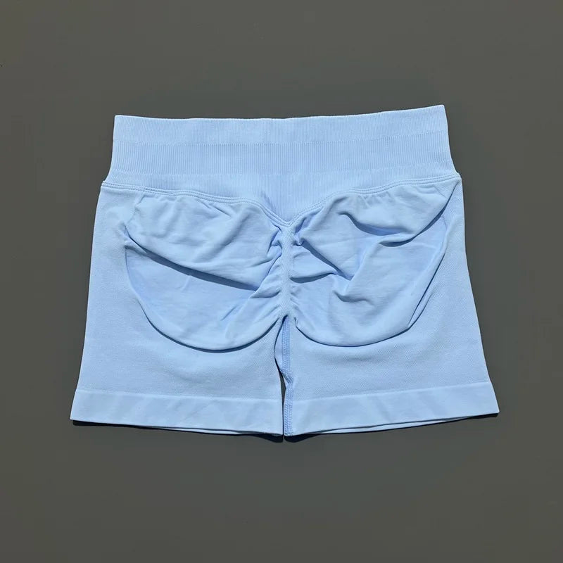 HISTELLO Women Sports Impact Shorts Seamless Low Waist Scrunch Bum Butt Lifting Stretch Gym Yoga Workout Fitness Short Leggings