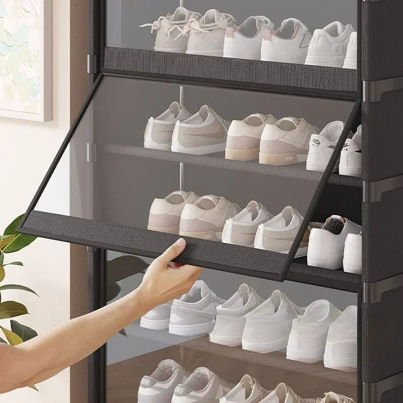 Shoe Rack Multilayer Shoe Cabinet Dustproof Transparent Design Small Spaces Spacious Storage Organizer Shelf for Shoes Storage