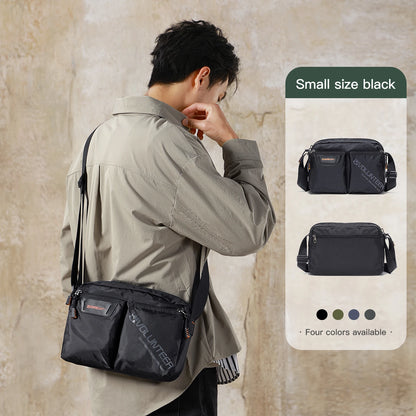 VOLUNTEER Messenger Crossbody Bags for Men Oxford Side Letter Print Fashion Light Weight Protable Versatile Shoulder Bag 1802-18