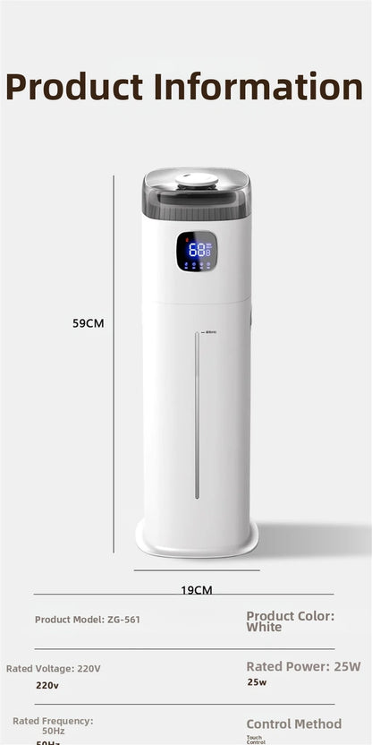 12L Intelligent Floor-Standing Humidifier Bedroom Living Room Office Three-Use Allergic Crowd Humidifier Winter Dry Skin Savior