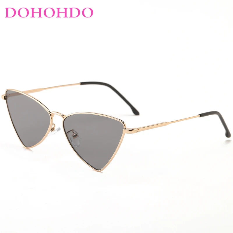 DOHOHDO Butterfly Style Triangular Metal Sunglasses For Women 2024 Luxury Brand Design Sun Glasses Men Fashion Punk Shades UV400