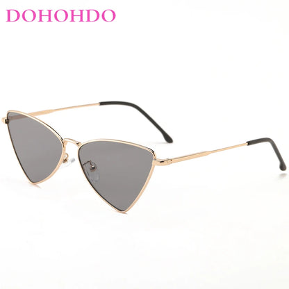 DOHOHDO Butterfly Style Triangular Metal Sunglasses For Women 2024 Luxury Brand Design Sun Glasses Men Fashion Punk Shades UV400