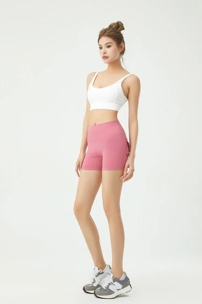 Peach Butt Fitness Shorts Women's Exercise Three-Quarter Pants Cargo Air Dry Pocket Yoga  Tight  Lift Summer