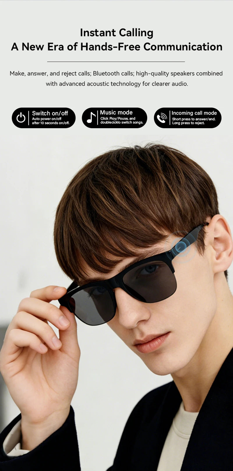 Lenovo AI Smart Glasses AI Translation HD Hands-Free Calling  AI Chat Logging Music Playback 8K Smart Sunglasses 2026 New