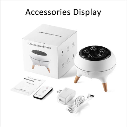 350ml Humidifier Aromatherapy Essential Oil Simulate Flame Aroma Diffuser,Remote Control Adjusted Colorful Atmosphere Lighting,