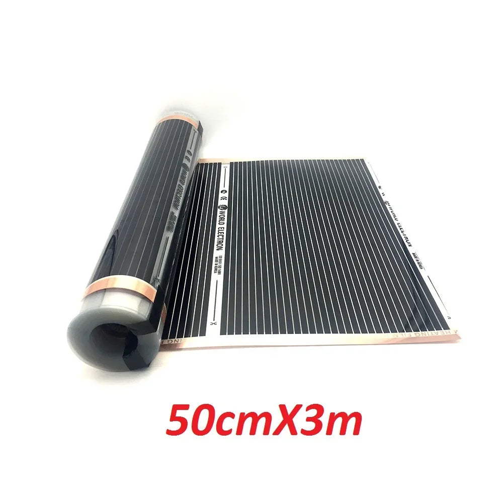 0.5~4㎡ 400w/m2 Infrared Carbon AC220V Underfloor Heating Film Low Electrical Warm Mat