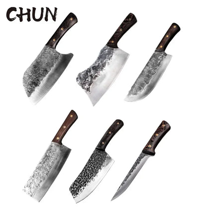 5CR15 Handmade Chopping Cleaver Butcher Knife High Carbon Steel Kitchen Chef Knife Sets Forged Blade Cooking Knives Set Cleaver