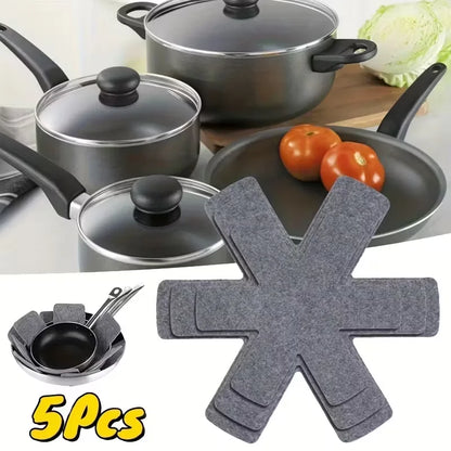 5PCS Pot and Pan Protectors Pot Dividers Pad Non-woven 3 Sizes Pans Separator Pads for Protecting Separators Pads Cookware