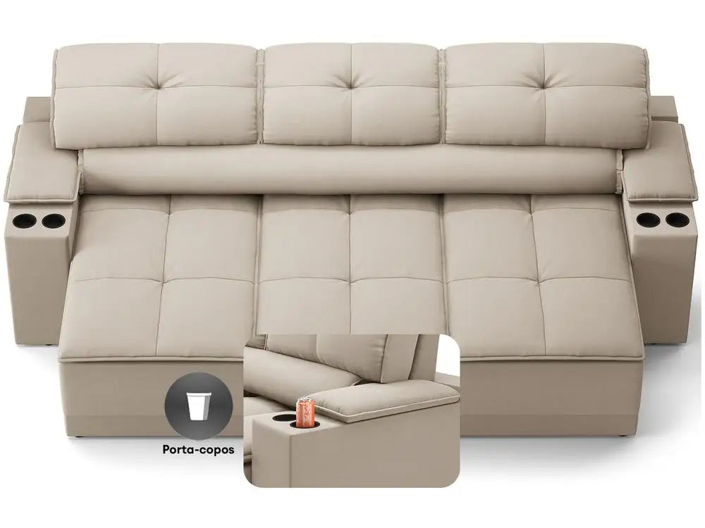 3-Seater Retractable Reclining Velosuede Sofa up Next Sofas